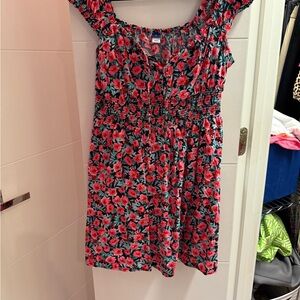 Old Navy Vibrant Floral dress in Pink and Green